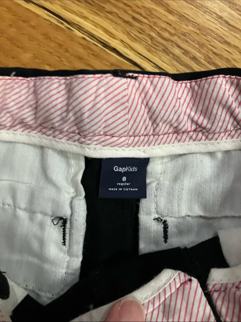 GAP Kids Black Casual/School Chino Pants Sz 8 Adjustable Waist 23” Inseam EUC